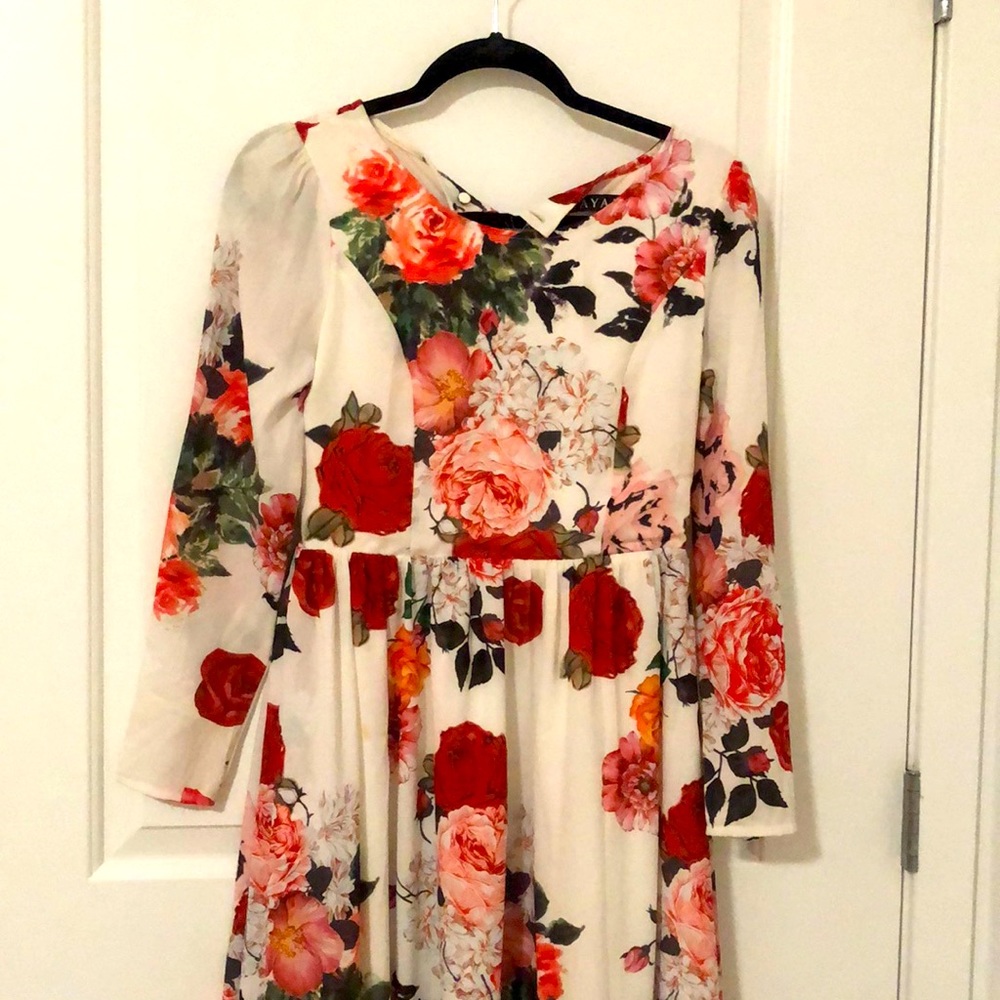 Long sleeve floral maxi  dress